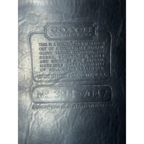 VTG Coach Slim Satchel Std 9430 Black Leather Brass Handled Portfolio 70s NYC - Picture 8 of 10